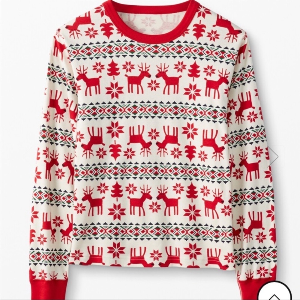 Hanna andersson adult pajama reindeer top organic cotton long sleeve